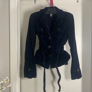 Ann Taylor loft corduroy jacket size 4 navy blue.